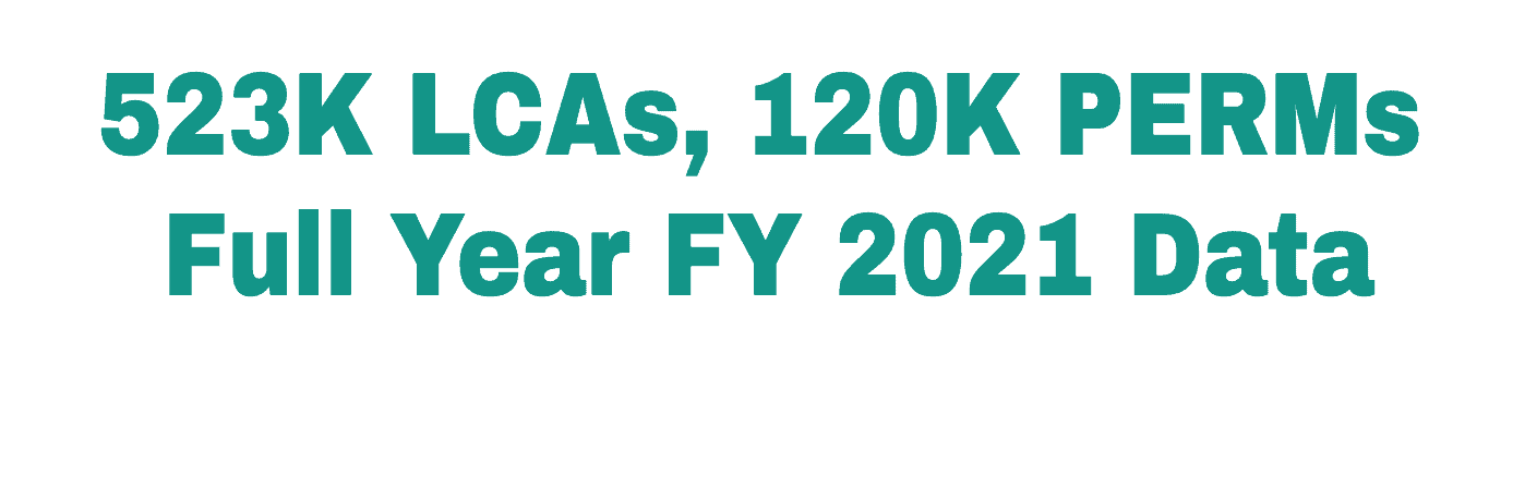 Full year FY 2021 H1B and LCA data loaded for database